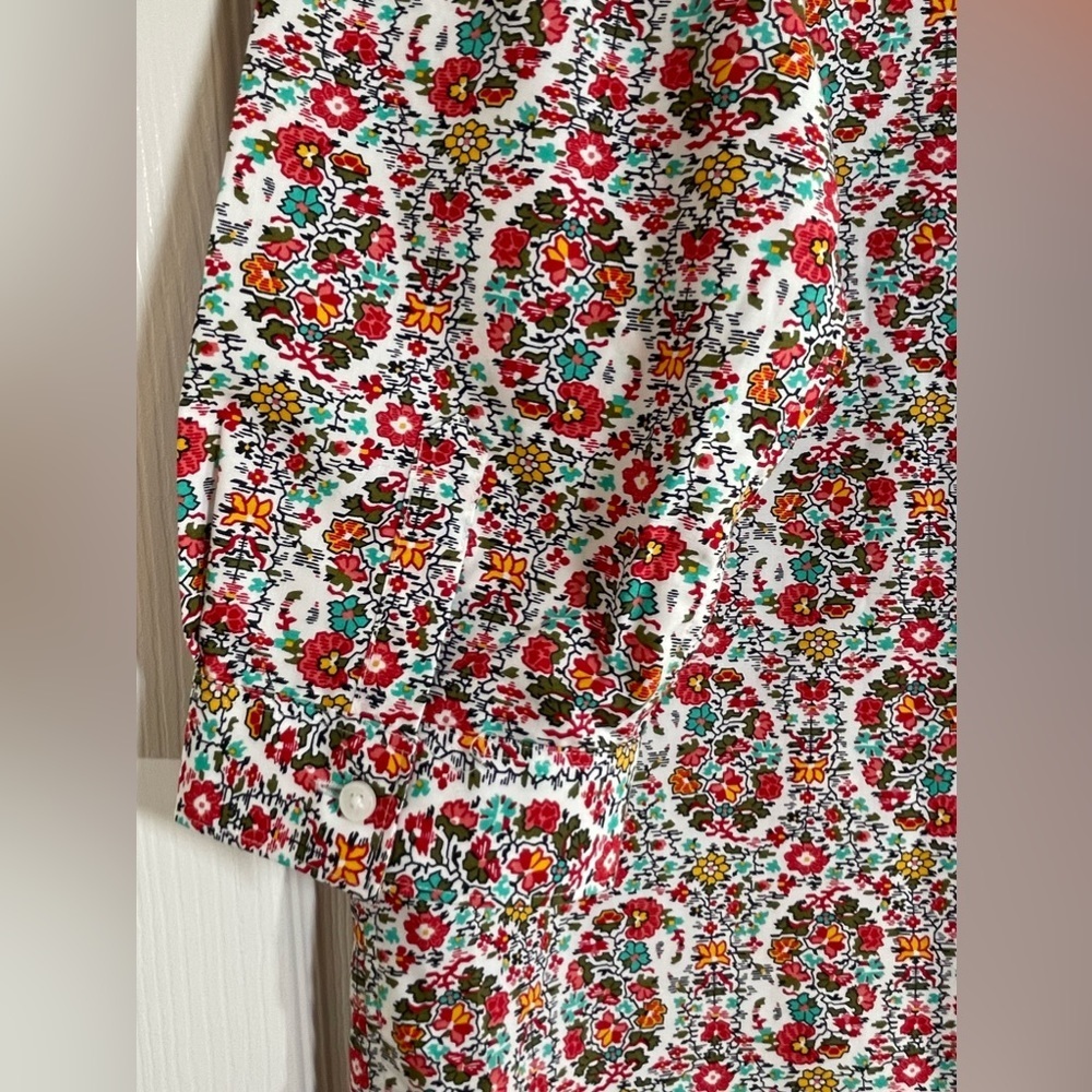 NWOT LANDS END Women’s No Iron 3/4 Sleeve Tunic Top Floral Print Size 16 - Picture 3 of 9